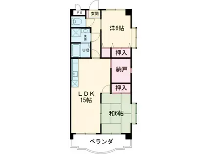 フリーダムコート弐番館(2SLDK/3階)の間取り写真