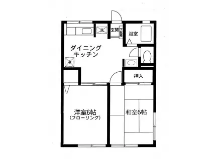 ファミールA(2DK/1階)の間取り写真