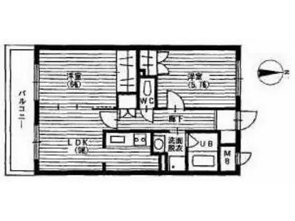 ピアチェーレ宮前平(2LDK/5階)の間取り写真