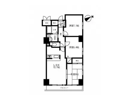 グレースレジデンス(3LDK/8階)の間取り写真