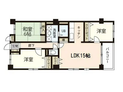 SFCビル野田(3LDK/3階)の間取り写真