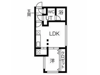 ラフィネ北円山(1LDK/2階)の間取り写真