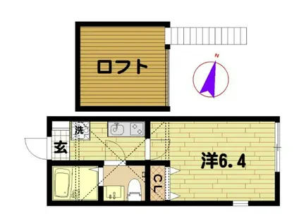 ドミール追浜南(1K/2階)の間取り写真
