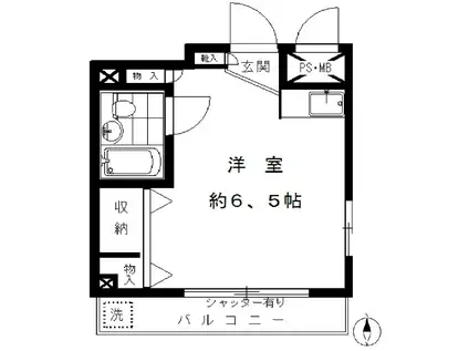 アマーレIK(ワンルーム/1階)の間取り写真