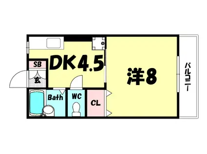 タウンハイム須磨南(1DK/1階)の間取り写真