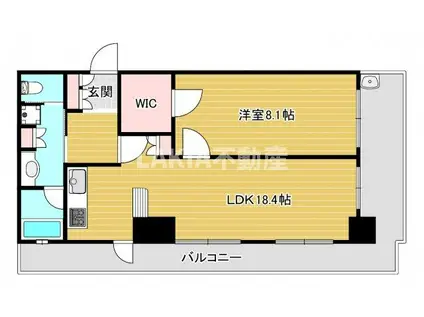 リーガルタワー船場(1LDK/13階)の間取り写真