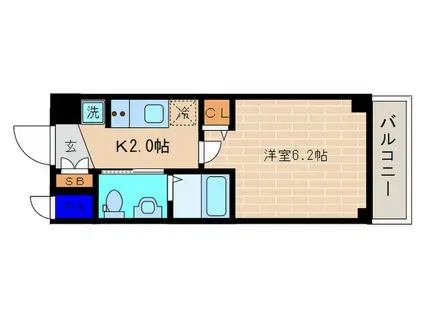 東海道新幹線 京都駅 徒歩8分 7階建 築13年(1K/5階)の間取り写真