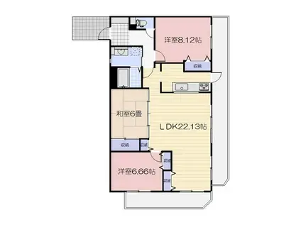 リベール厚生町(3LDK/3階)の間取り写真