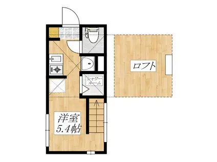 CORAZON(ワンルーム/2階)の間取り写真