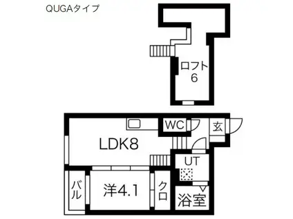 BELLEPLUME(1LDK/2階)の間取り写真