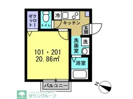 GOD BLESS OMIYA(1K/1階)の間取り写真