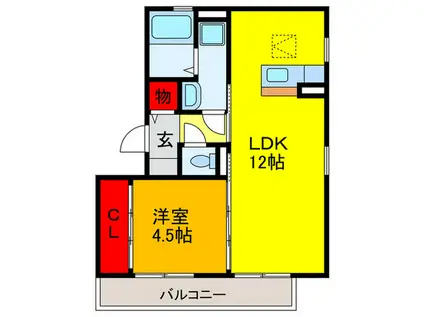 フローレンス宮町(1LDK/3階)の間取り写真