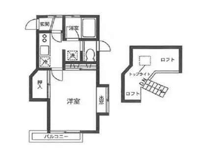 コーポミリオンリーフ(1K/2階)の間取り写真