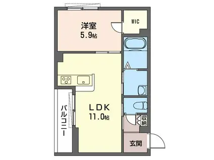 RIZMY MANSION(1LDK/2階)の間取り写真