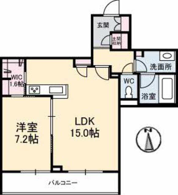 ベレオ ラ・カシータ(1LDK/2階)の間取り写真
