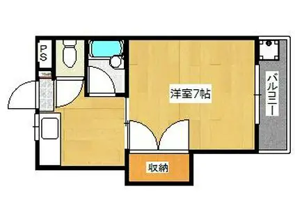 コーポ志賀(1K/2階)の間取り写真