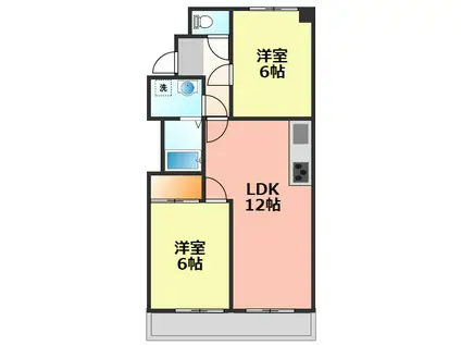 S VINTAGE(2LDK/2階)の間取り写真