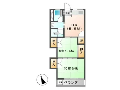 いずみ荘(2K/1階)の間取り写真