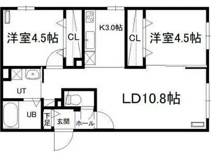 メゾン・イル・ノード平岸(2LDK/4階)の間取り写真