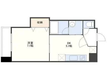 EXCELVIEW英(1DK/3階)の間取り写真