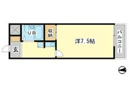 ロイヤルヒルズ北平野(1K/3階)の間取り写真