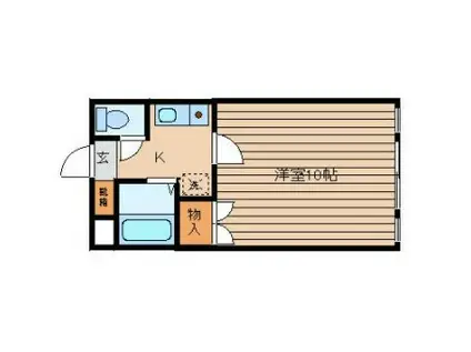 黒松パークヒルズ(1K/2階)の間取り写真