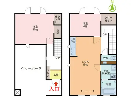 えちぜん鉄道三国線 八ツ島駅 徒歩9分 2階建 新築(2LDK/2階)の間取り写真
