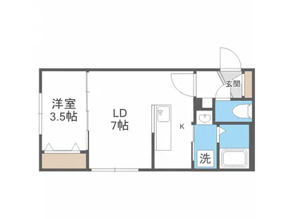 レジデンス円山北(1LDK/3階)の間取り写真