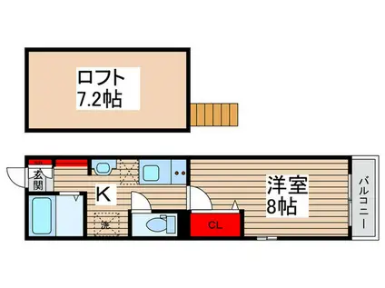 エクセラン馬橋ノース(1K/3階)の間取り写真