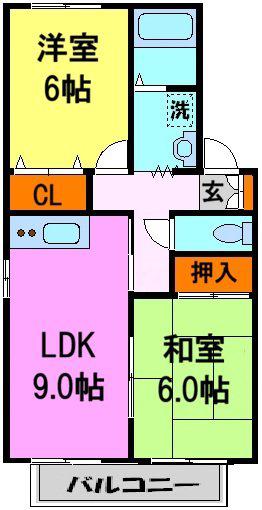 サンハイム(2LDK/2階)の間取り写真