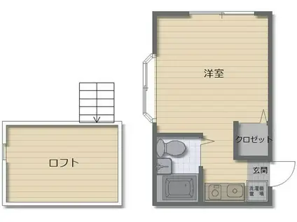 コーポマリーナ相模原III(ワンルーム/1階)の間取り写真