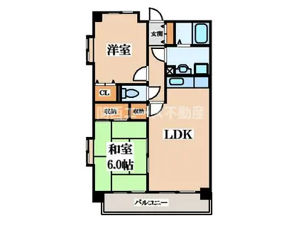 グレイシィーK.Y(2LDK/5階)の間取り写真