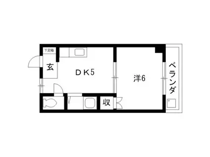 スカイハイツ森田(1DK/1階)の間取り写真