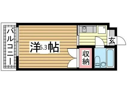 ル・パレ本山中(1K/2階)の間取り写真