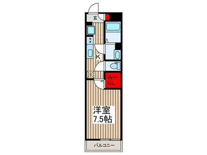 ヴィラ坂戸(1K/2階)の間取り写真