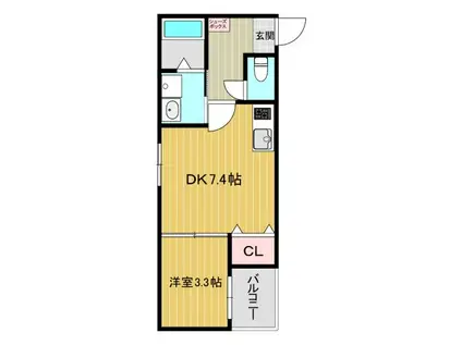 MADDERPLAIN(1DK/3階)の間取り写真