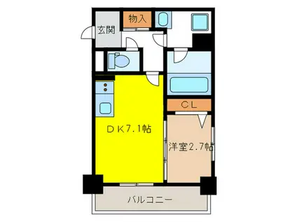 エスペランサ(1DK/1階)の間取り写真