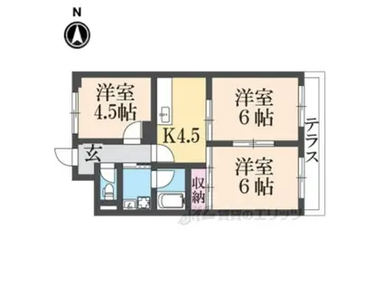 メゾン東中(3DK/2階)の間取り写真