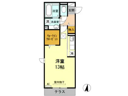 スペリオーレ・D307熊本駅(ワンルーム/1階)の間取り写真