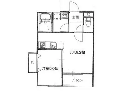 HARU吹田FRONT(1LDK/3階)の間取り写真