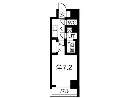 ワールドアイ名古屋城北(1K/8階)の間取り写真