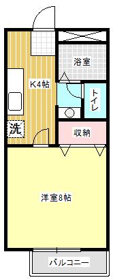 ラ イシュタール(1K/1階)の間取り写真