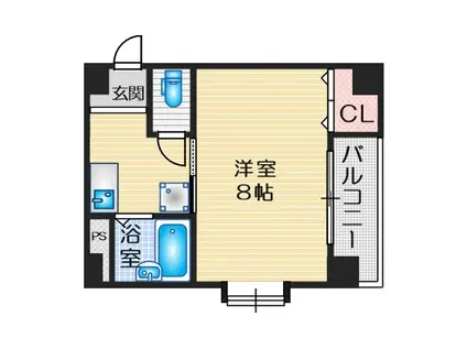 アンフィニV(1K/2階)の間取り写真