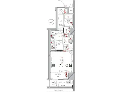 ディアレイシャス港区海岸(1K/5階)の間取り写真
