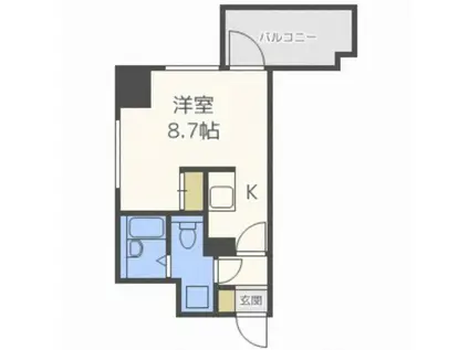 アストリア北大前(ワンルーム/8階)の間取り写真