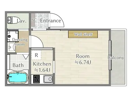 FUJISTA西武柳沢(1K/2階)の間取り写真