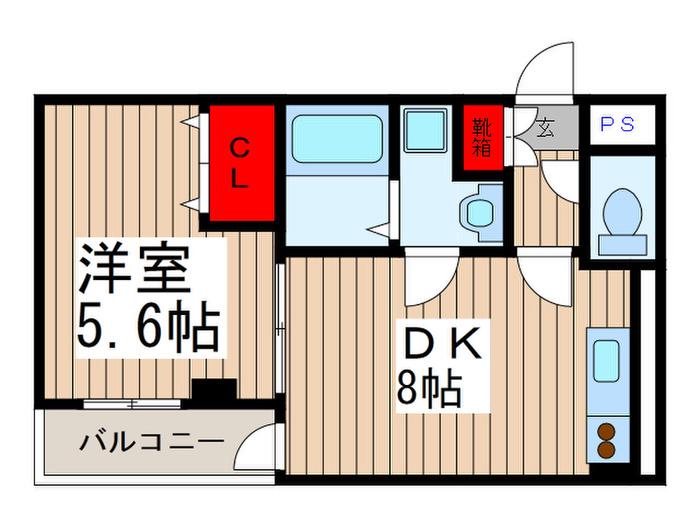 エクセレントコート津田沼(1DK/1階)の間取り写真