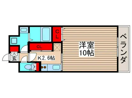 プルミエ ファヴール(1K/2階)の間取り写真