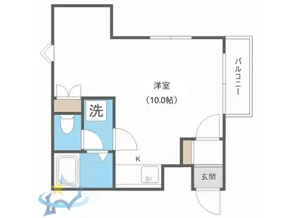 ラミアール円山(1K/3階)の間取り写真