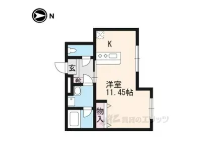 メゾン・ド・ラ・ローズ(ワンルーム/1階)の間取り写真